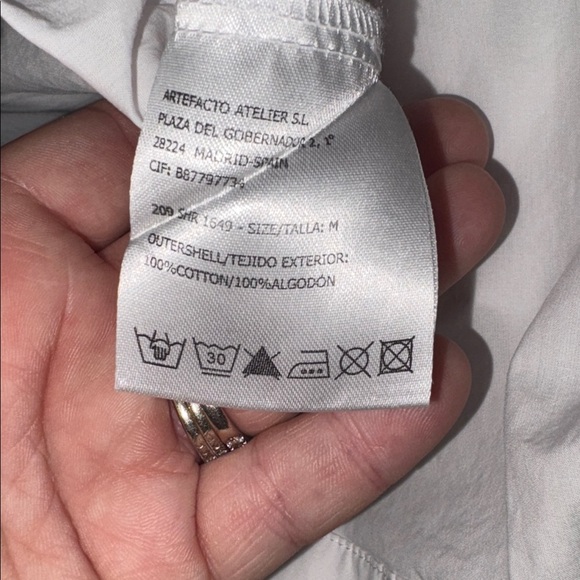 PSOPHIA Cargo Chic Tie-Neck Shirt woman’s medium 
White - Picture 8 of 9